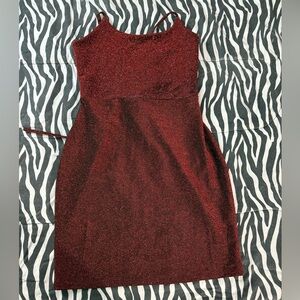 Red Black Sparkle Special Occasion Dress XXL fits like Medium.